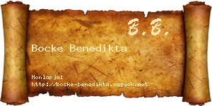 Bocke Benedikta névjegykártya